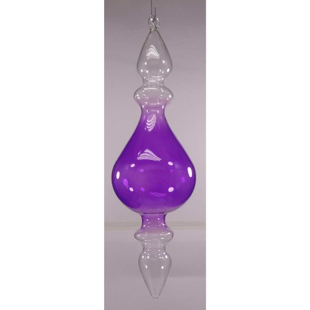 Gradient Purple & Clear Christmas Balls 6pcs Set Handblown Glass Christmas Decor for Tree