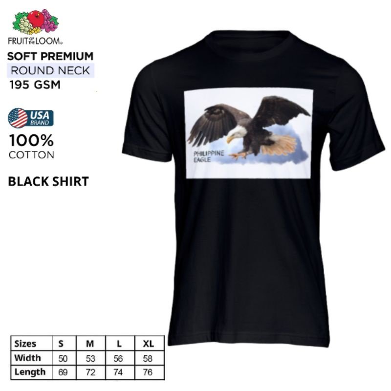 Phillippine Eagle Fruit of the Loom T-Shirt Round Neck 100% Cotton - Image 3