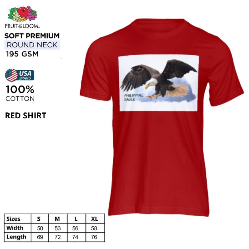 Phillippine Eagle Fruit of the Loom T-Shirt Round Neck 100% Cotton - Image 4