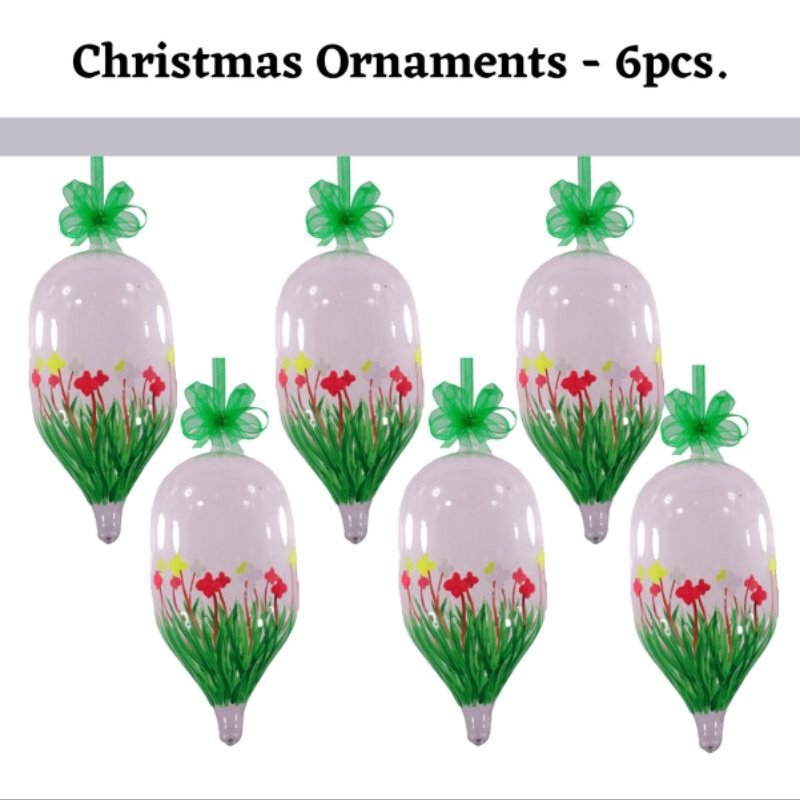 Green HandpaintedHandpainted Glass Ball Ornaments 12cm 6pc Set - Image 3