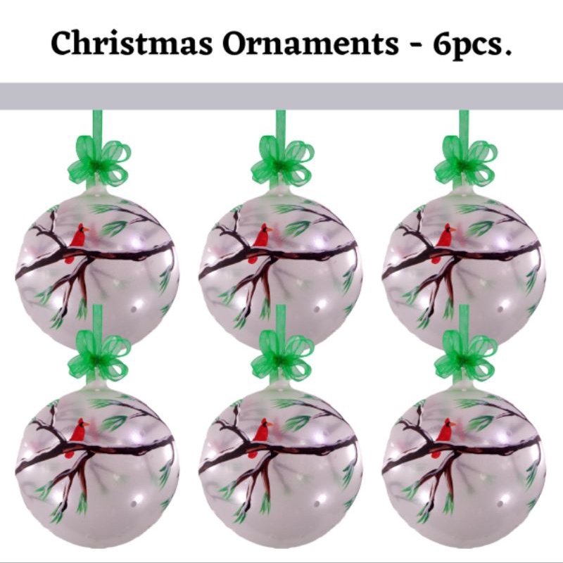 Green HandpaintedHandpainted Glass Ball Ornaments 12cm 6pc Set - Image 4