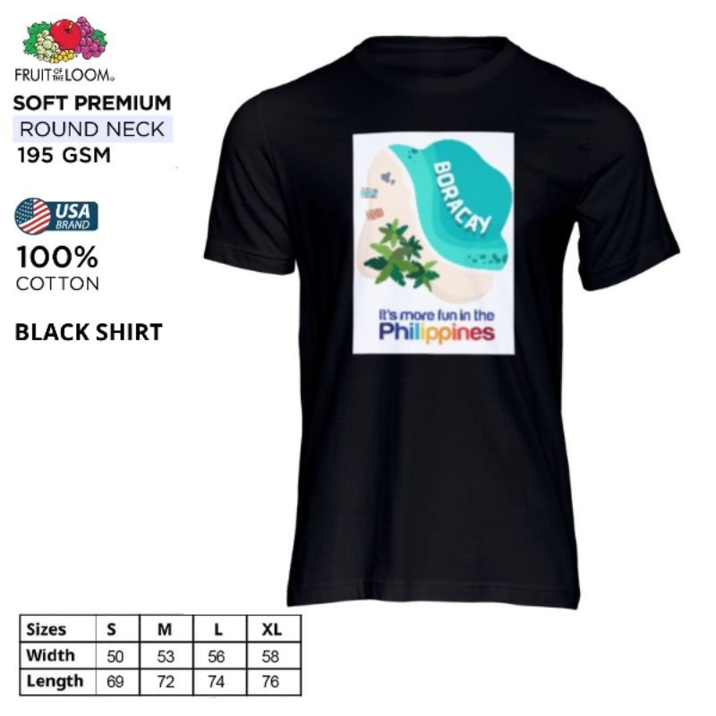Boracay Fruit of the Loom T-Shirt Round Neck 100% Cotton - Image 3