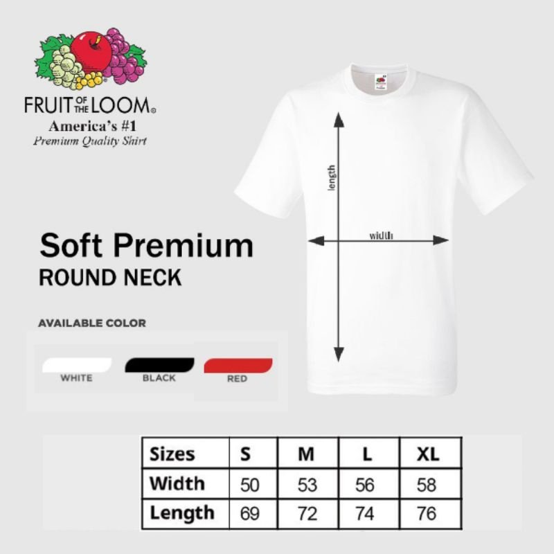 Boracay Fruit of the Loom T-Shirt Round Neck 100% Cotton - Image 8