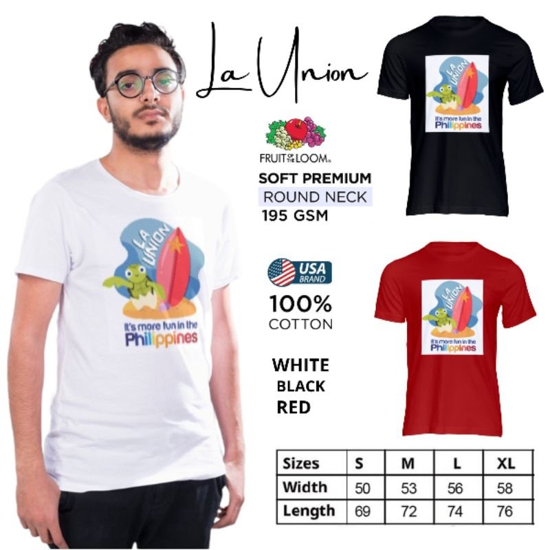 La Union Fruit of the Loom T-Shirt Round Neck 100% Cotton