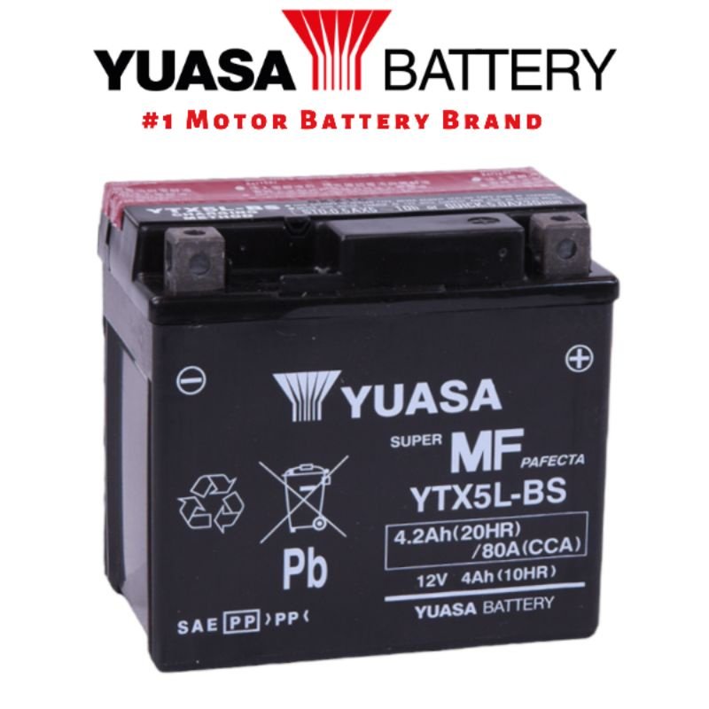 YUASA Motorcycle Battery 5L YTX5L Original Raider 150 - Image 3