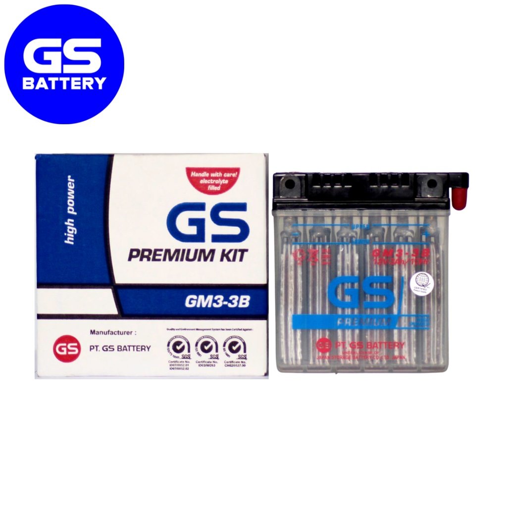GS Motorcycle Battery GM3-3B (YB3L-A) for SUZUKI SWING/RAIDER 125/GS175 KICK/KAWASAKI BARAKO/TMX155