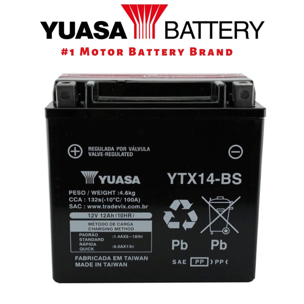 Yuasa YTX14-BS Made in Taiwan (Best for BMW GS 1200 & 1250)
