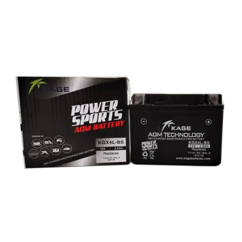 KAGE KGX4L-BS Maintenance-Free Motorcycle Battery (12N4-4B; YB4L-B; YTX4L-BS) - Image 3