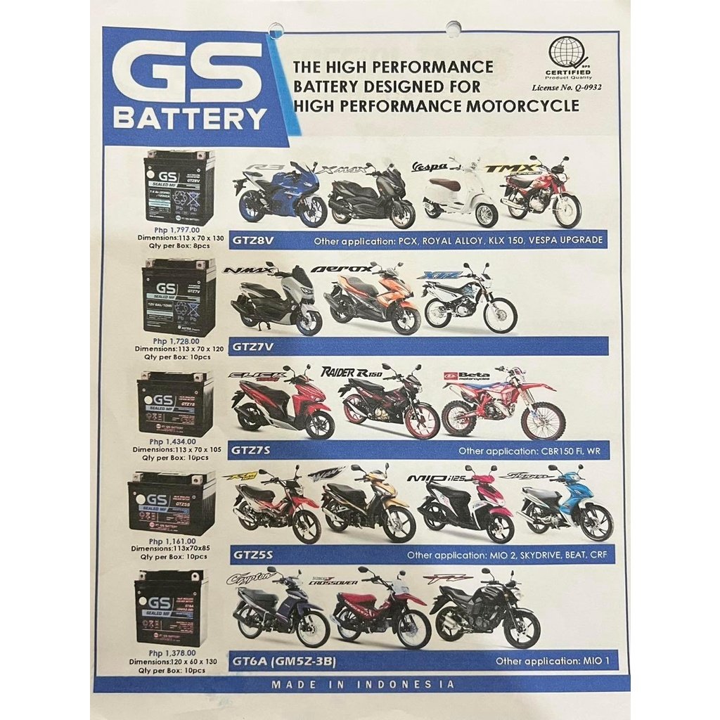 GS Motorcycle Battery GM5Z-3B - Image 4