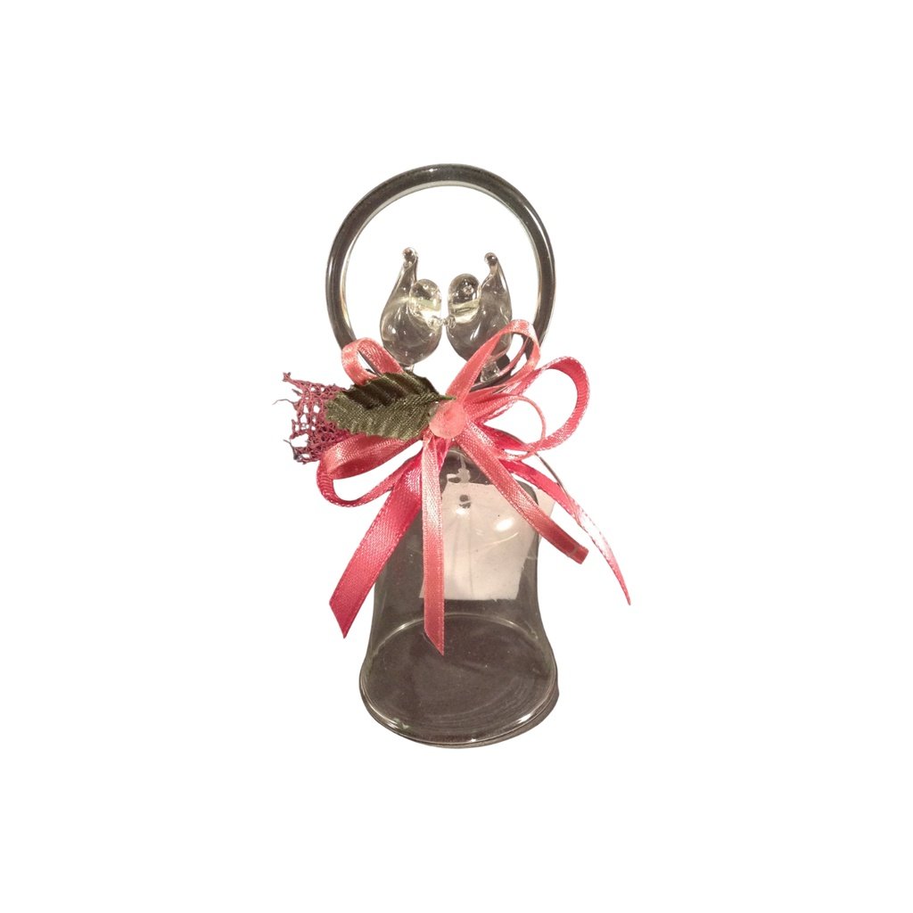 Glass Wedding Bell with Lovebirds Souvenir & Giveaways (Minimum of 20 pcs) - Image 5