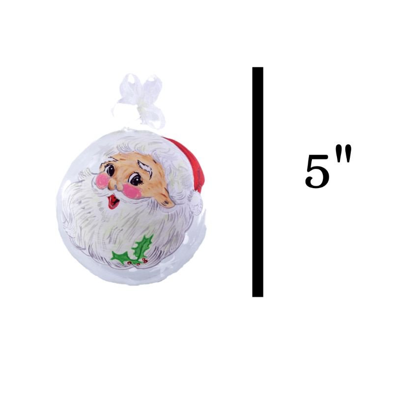 Santa Claus Glass Christmas Balls Decor Big Size 12cm 6pcs Set - Image 8