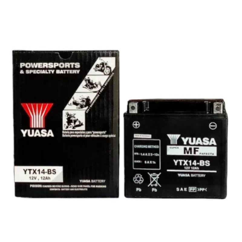 YUASA YTX14-BS Motorcycle Battery - Image 4