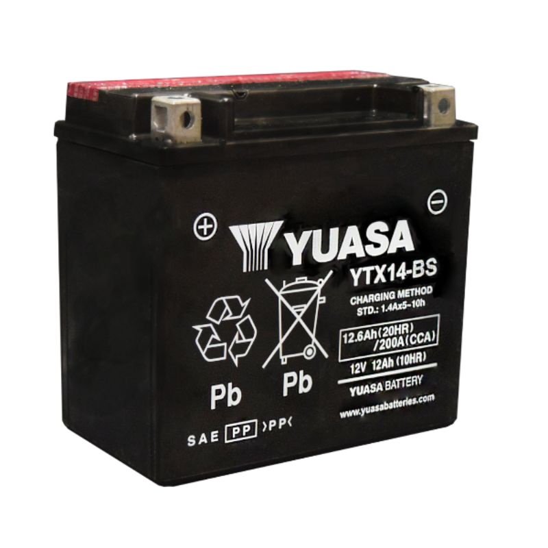 YUASA YTX14-BS Motorcycle Battery - Image 5