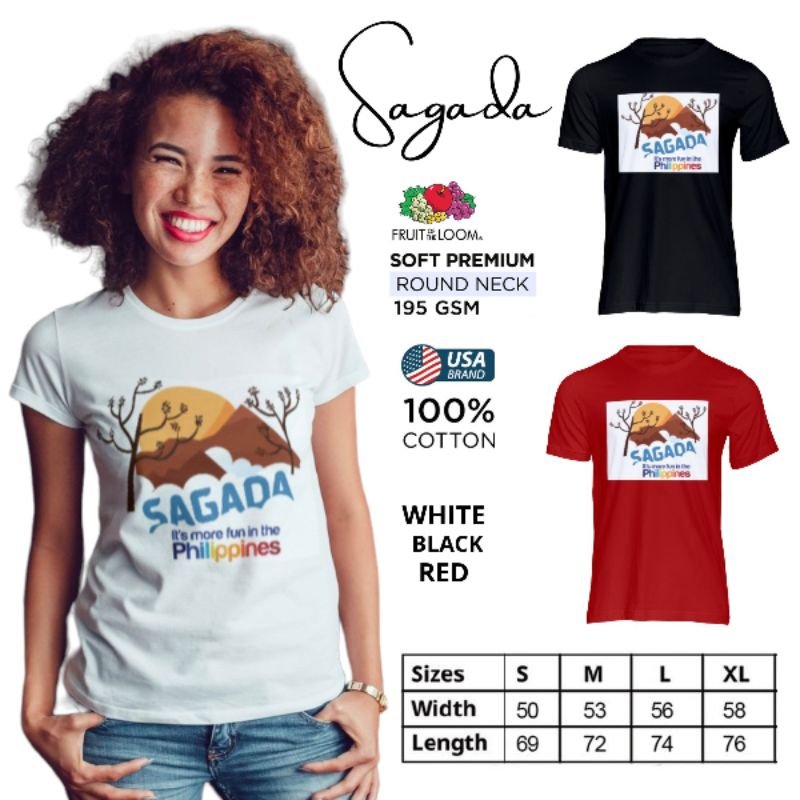 Sagada Fruit of the Loom T-Shirt Round Neck 100% Cotton