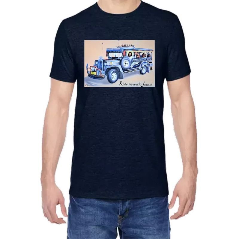 Ride on with Jesus Jeepney Religious T Shirt Design Clothing for Men Fruit of the Loom Original - Image 7