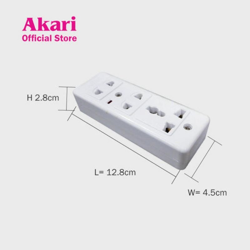 Akari 3 Gang Extension Cord , 3 Meters Cables with metal Bracket - AEC-H303