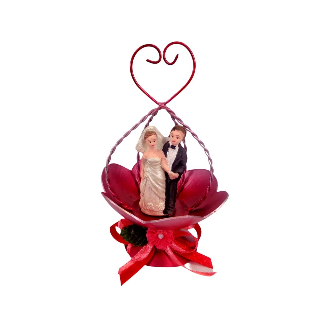 Bride and Groom in Heart Flower Base Wedding Souvenirs and Giveaways (Minimum order of 20pcs) - Image 4