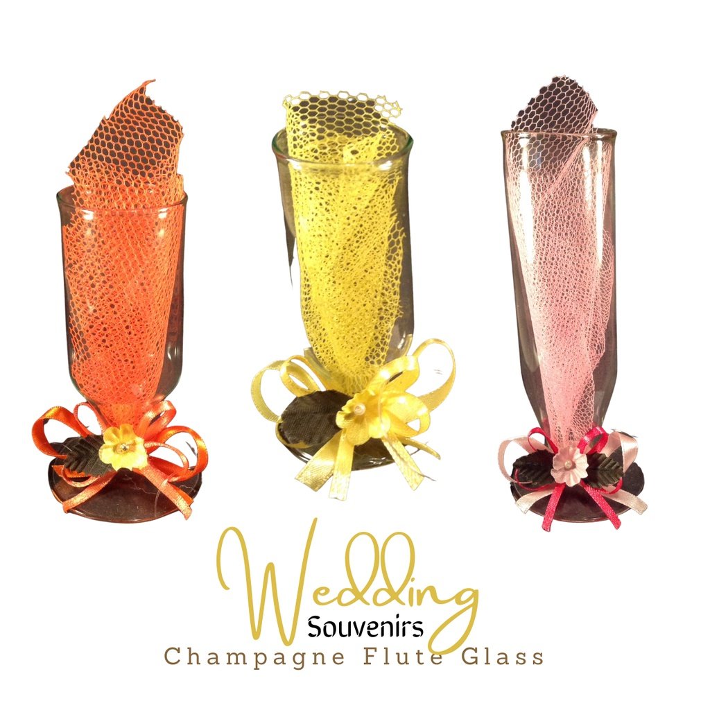 Champagne Flute Glass Short Stem Wedding Souvenir & Giveaways (Minimum of 20 pcs) - Image 2