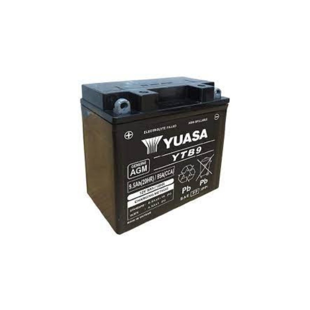 YUASA Yb9-B Motorcycle Battery (12V-9Ah) Conventional With Acid