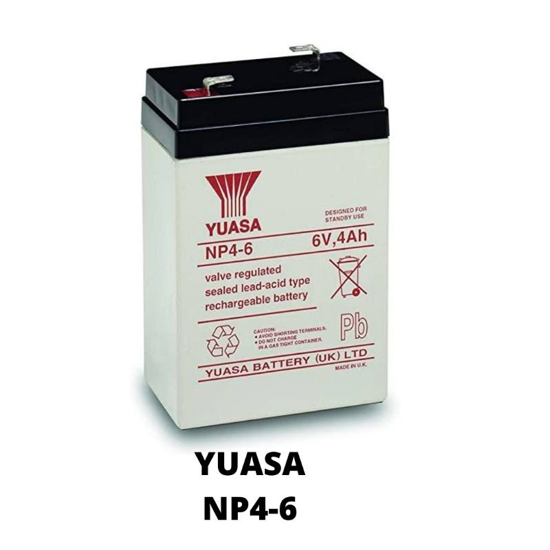 Yuasa NP 4-6 6 Volts 4 Ampere Rechargeable Valve Regulated Sealed Lead Acid Battery - Image 2