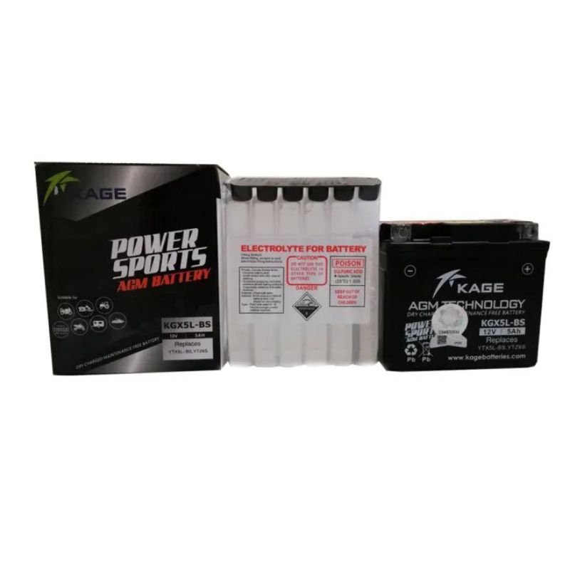 KAGE KGX5L-BS Maintenance-Free Motorcycle Battery (YTX5L-BS; YTZ6S) - Image 2