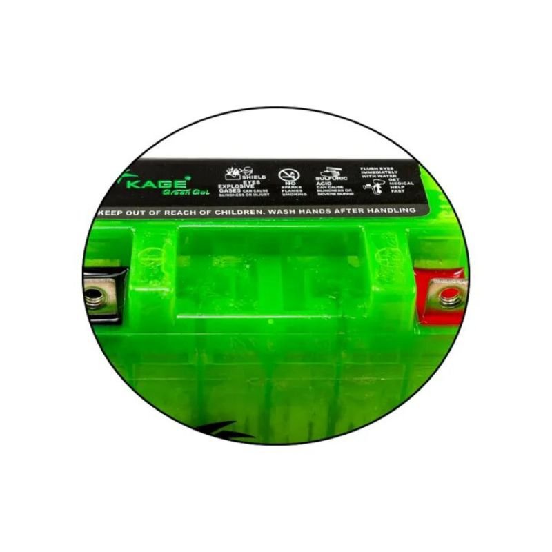 KAGE KG5AL Green Gel Motorcycle Battery (YB5L-B 12N5-3B) - Image 3