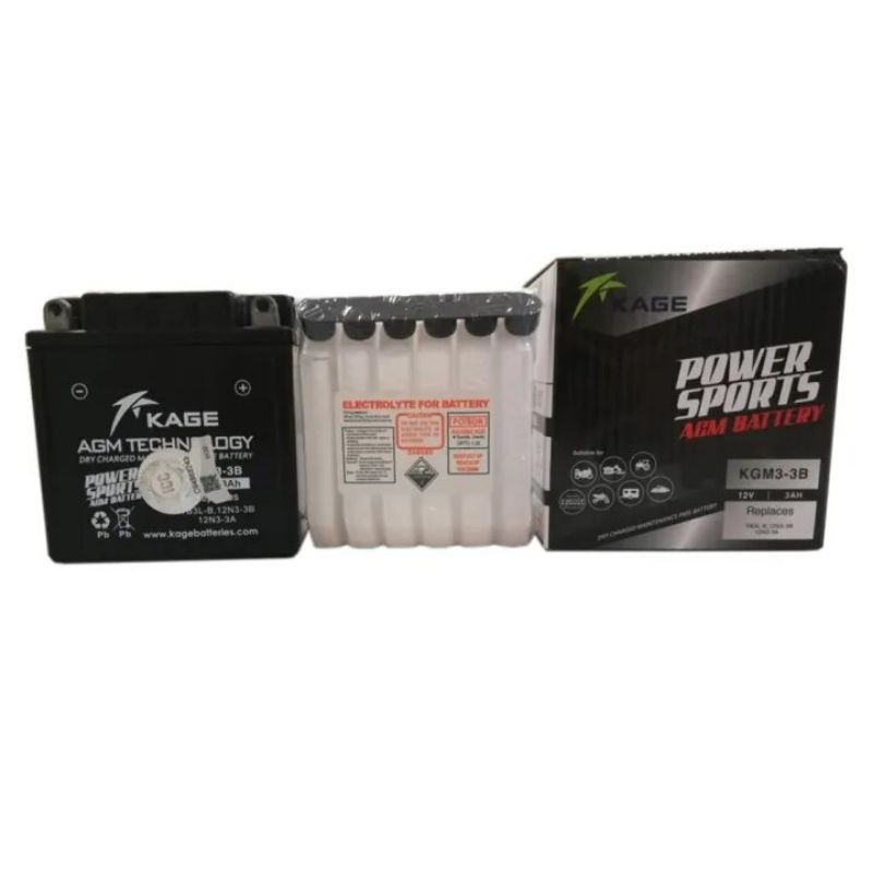 KAGE KGM3-3B Maintenance-Free Motorcycle Battery (12N3-3A; 12N3-3B; YB3L-B) - Image 3