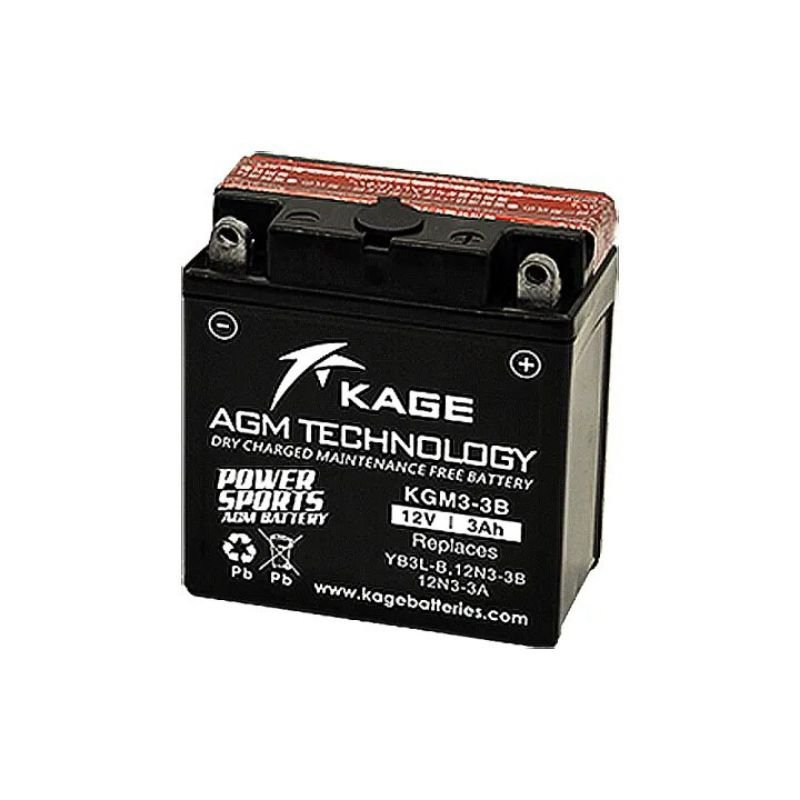 KAGE KGM3-3B Maintenance-Free Motorcycle Battery (12N3-3A; 12N3-3B; YB3L-B)