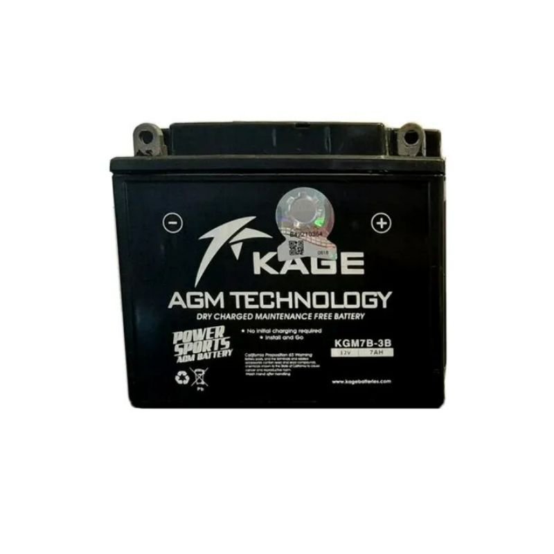 KAGE KGM7B-3B Maintenance-Free Motorcycle Battery (YB7B-B)