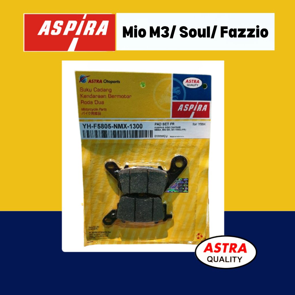 ASPIRA Break Pads for Yamaha Mio M3, Soul and Fazzio - Image 2