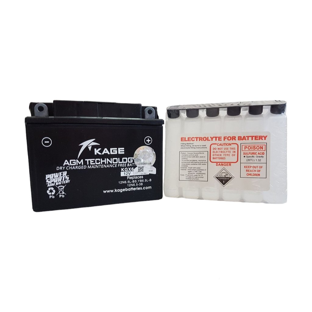 Kage Sealed KGX6.5L-BS - Motorcycle Battery / King150, Wizzard, Cafe Racer, Ke100, Tc125 - Image 2
