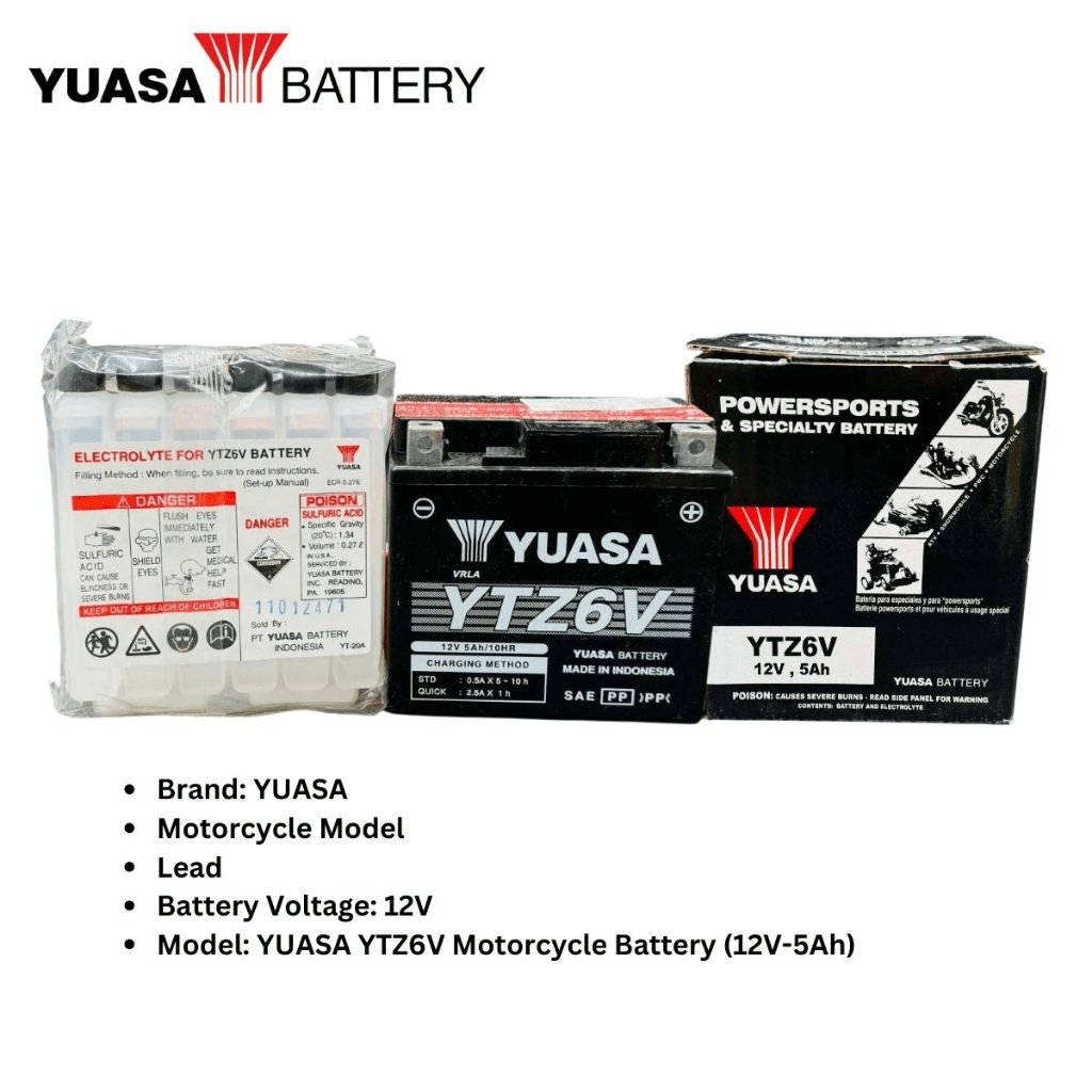 GS Motorcycle Battery GTZ6V | YUASA YTZ6V 12V Maintenance Free Battery | Honda Click, Yamaha Nmax - Image 6