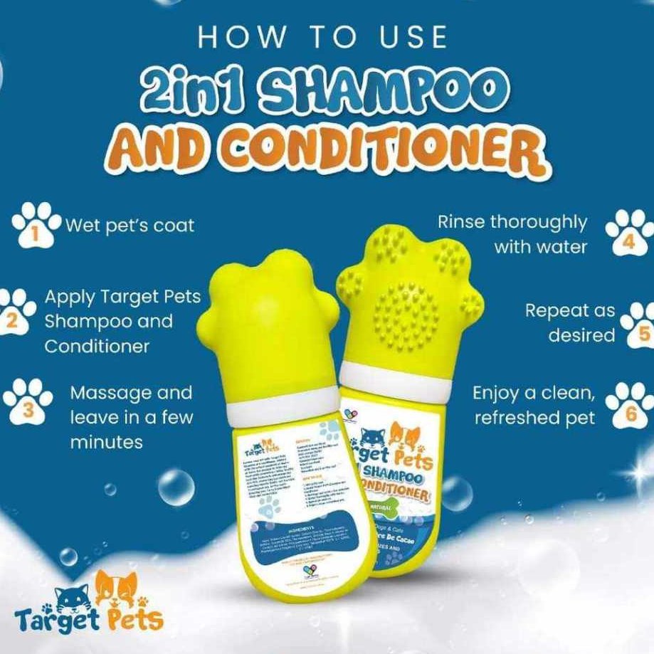 TARGET PETS 2-in-1 Shampoo and Conditioner Anti-fleas and Ticks Madre Cacao for Cats and Dogs 500ml - Image 4