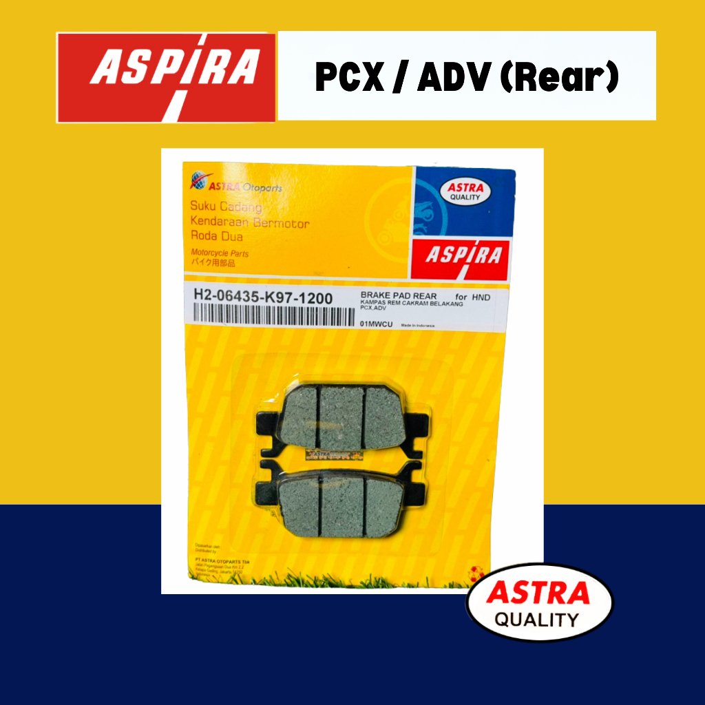 ASPIRA Break Pads for Honda PCX and ADV (Rear)