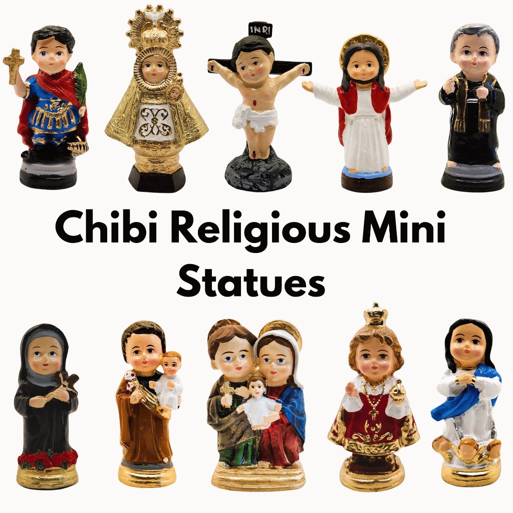 Chibi Religious Mini Statues Immaculate Concepcion of Mary 3.5 to 4 inches - Image 2