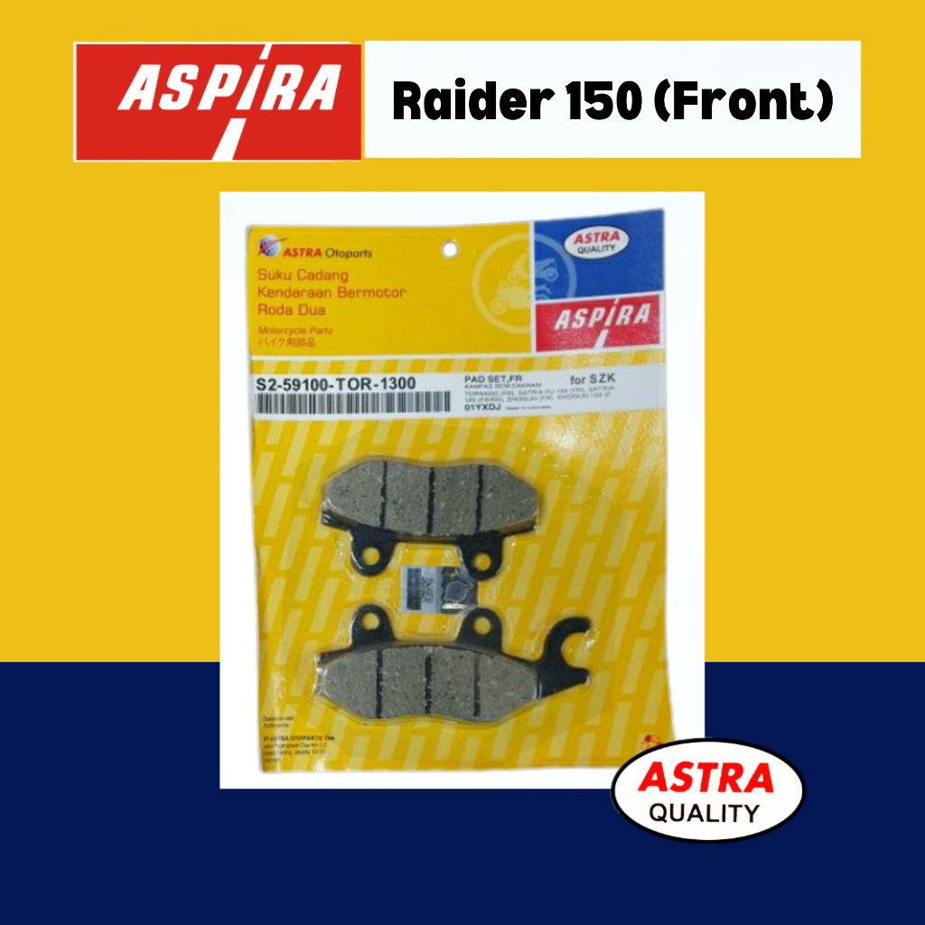 ASPIRA Break Pads for Suzuki Raider 150 (Front) - Image 3