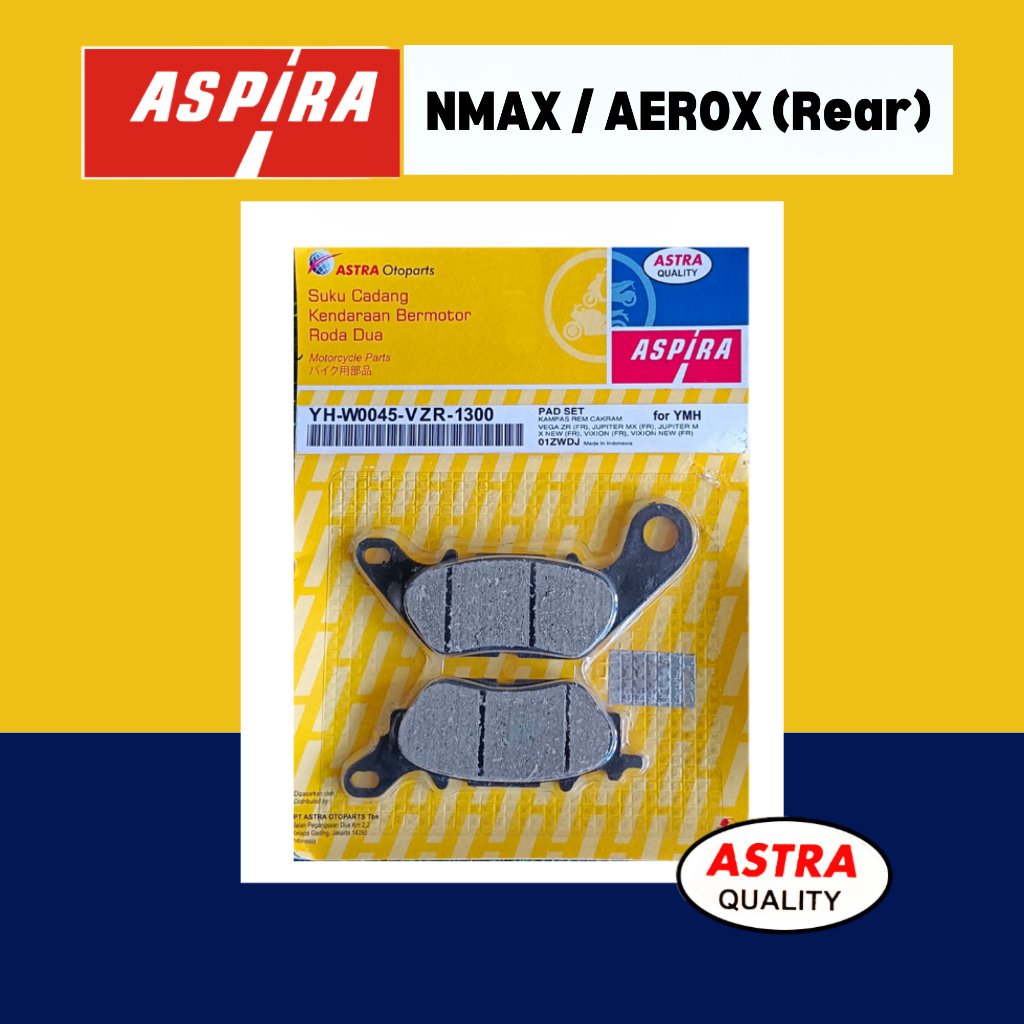 ASPIRA Break Pads for Yamaha Nmax and Aerox Rear - Image 3