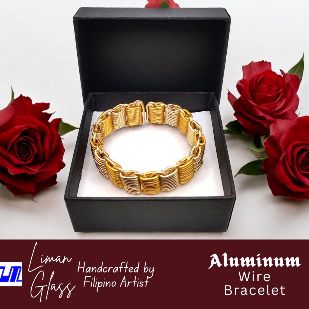 Adjustable Wire Bangle Bracelet Gold for Woman Handmade with Jewelry Box - Image 6
