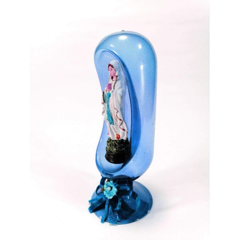 Mama Mary Statue Religious Figurines Home Decor Accents in Glass Dome - Image 2