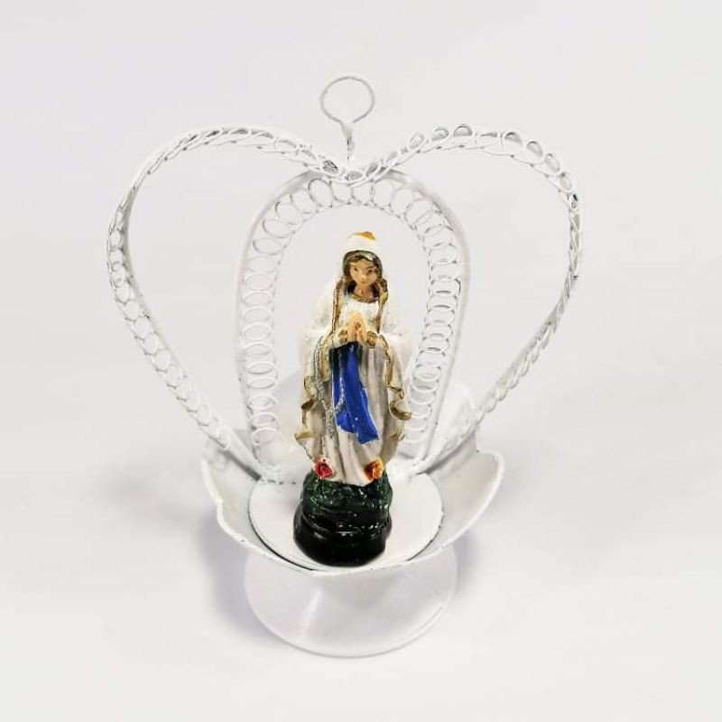 Mama Mary Statue Religious Figurines Home Decor Accents in Tin Heart House - Image 2