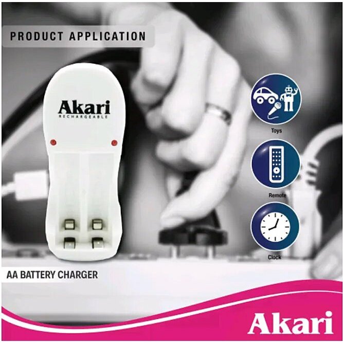 Akari Rechargeable Automatic Battery Charger with Free 2pc Rechargeable Battery (ARBC 803) - Image 7