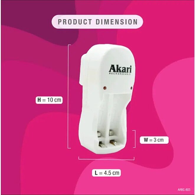 Akari Rechargeable Automatic Battery Charger with Free 2pc Rechargeable Battery (ARBC 803) - Image 8