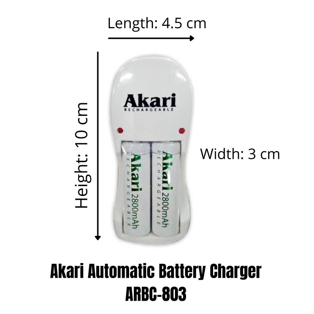 Akari Rechargeable Automatic Battery Charger with Free 2pc Rechargeable Battery (ARBC 803)