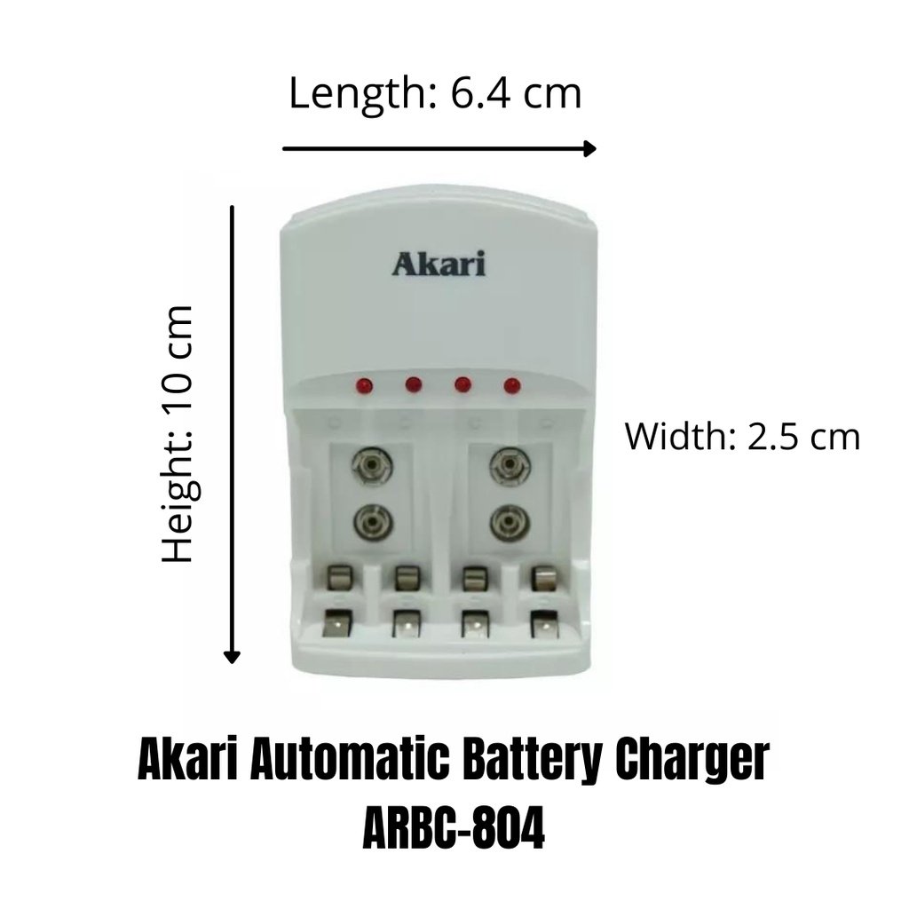 Akari Battery Charger with 4pc Rechargeable Batteries compatible with AA, AAA and 9 volts (ARBC 804) - Image 3