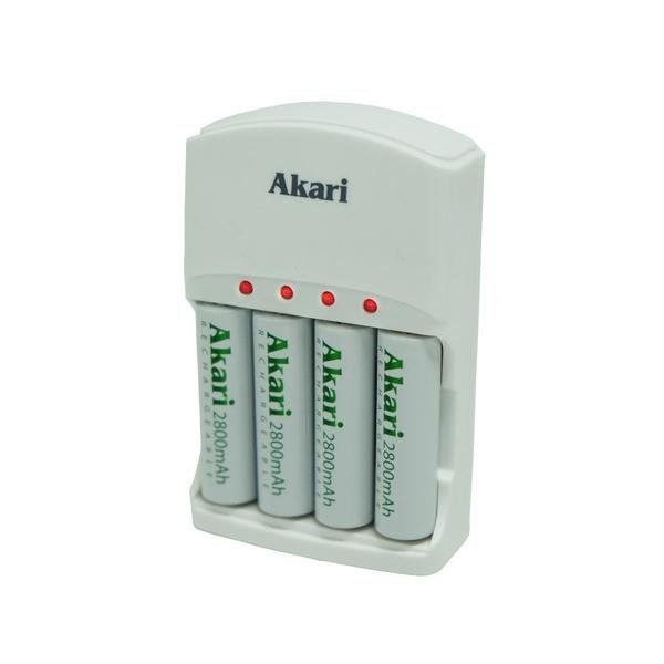 Akari Battery Charger with 4pc Rechargeable Batteries compatible with AA, AAA and 9 volts (ARBC 804) - Image 5