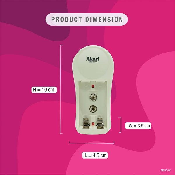 Akari 3 in 1 Rechargeable Battery Charger with free 9V Rechargeable Battery (ARBC 9V) - Image 2