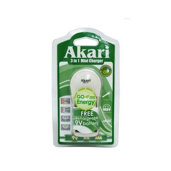 Akari 3 in 1 Rechargeable Battery Charger with free 9V Rechargeable Battery (ARBC 9V) - Image 6