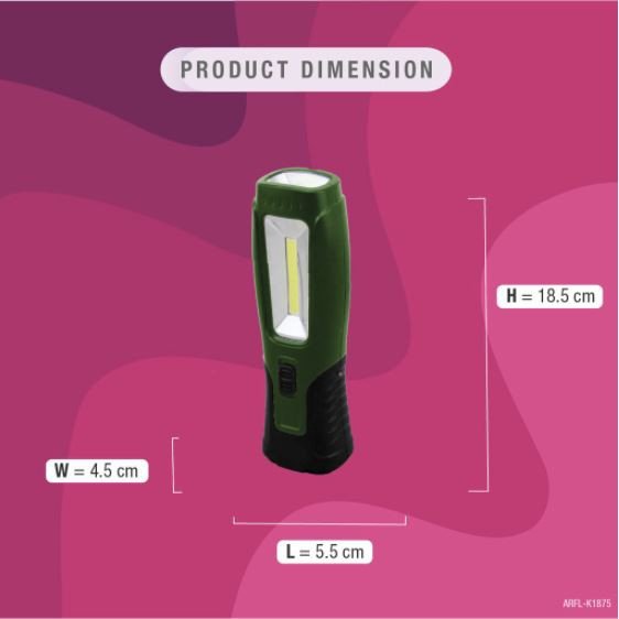 Akari Rechargeable 2 in 1 LED Flashlight + Sidelight (ARFL-K1875) - Image 4
