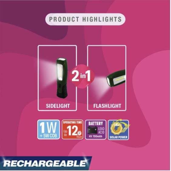 Akari Rechargeable 2 in 1 LED Flashlight + Sidelight (ARFL-K1875) - Image 5