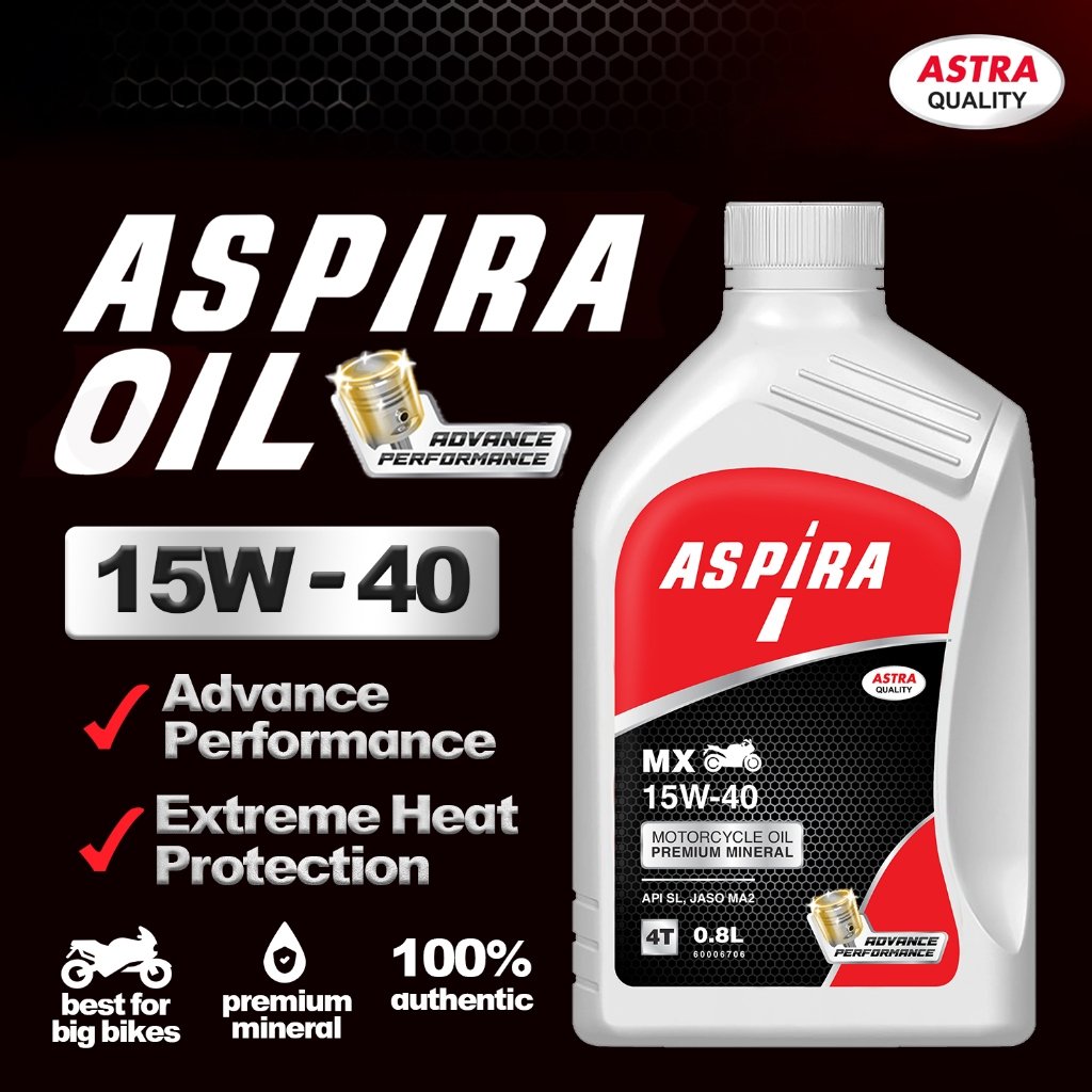 Aspira Motorcycle Oil MX Matic 4T 10W-30/ 10W-40 / 15W-40 / 20W-40 - Motorcycle & Scooter Oil - 0.8L - Image 3